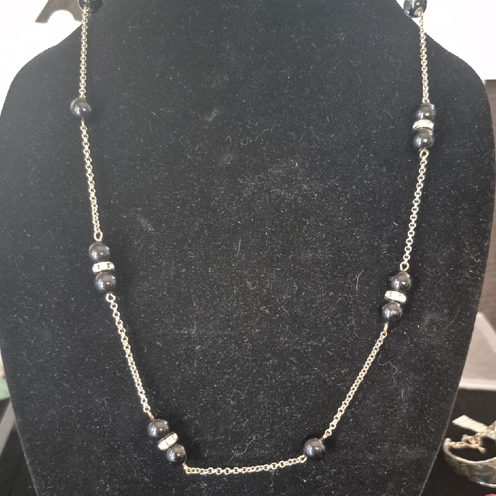 Ann Taylor Gold and Black Modern Necklace